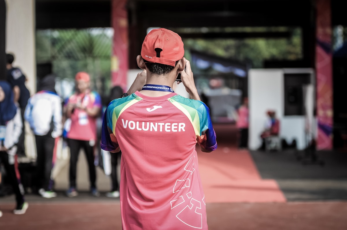 Volunteers working together in a community program